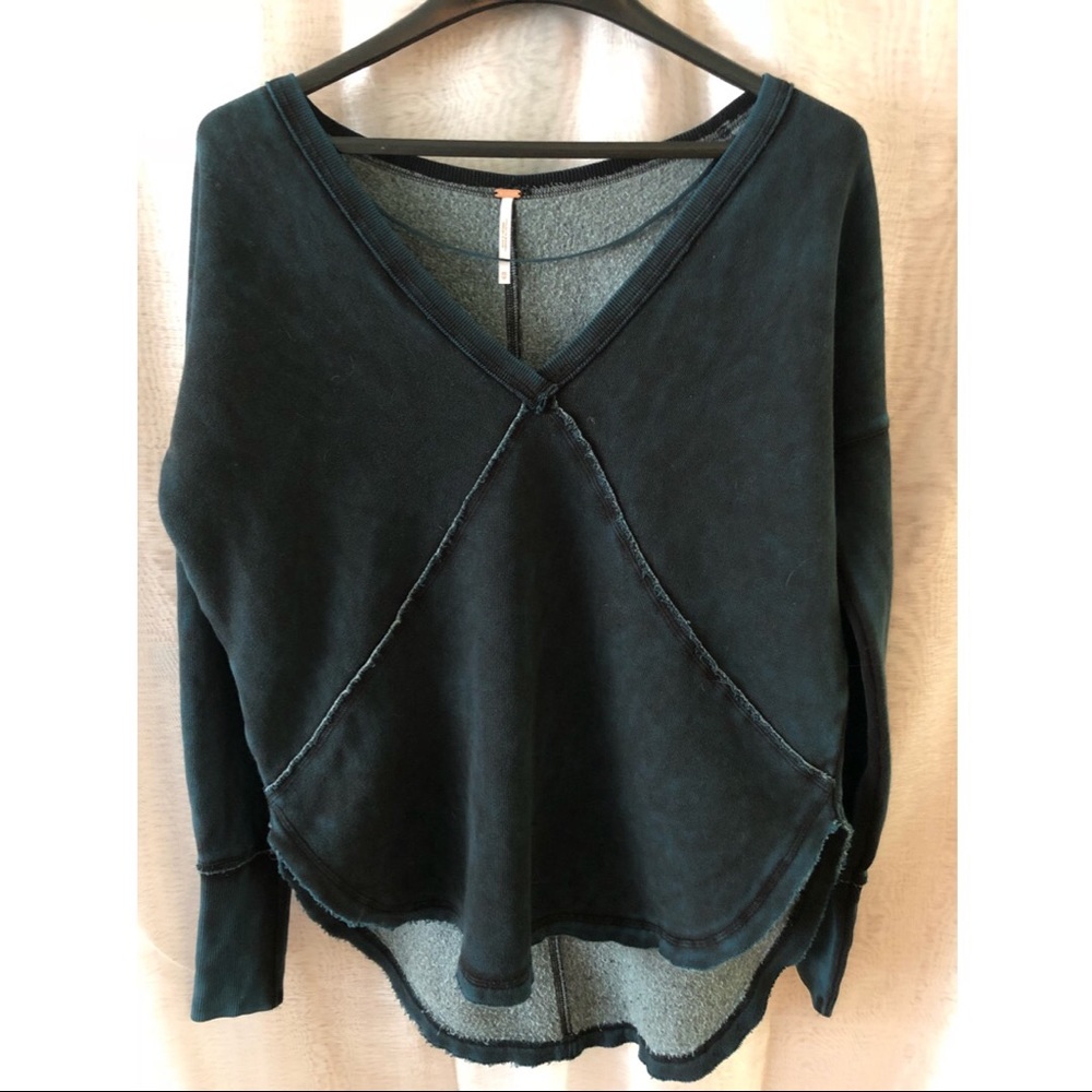 Free People High-Low Emerald Sweatshirt